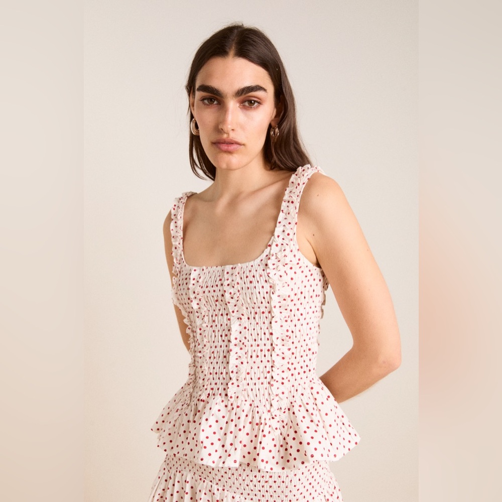 Damson Madder Raphi Cami in Red Polka Dot